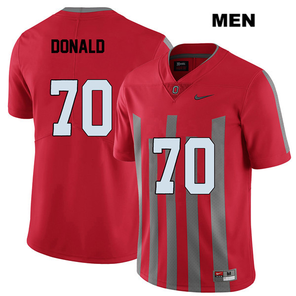 Ohio State Buckeyes Men's Noah Donald #70 Red Authentic Nike Elite College NCAA Stitched Football Jersey ZF19D02NU